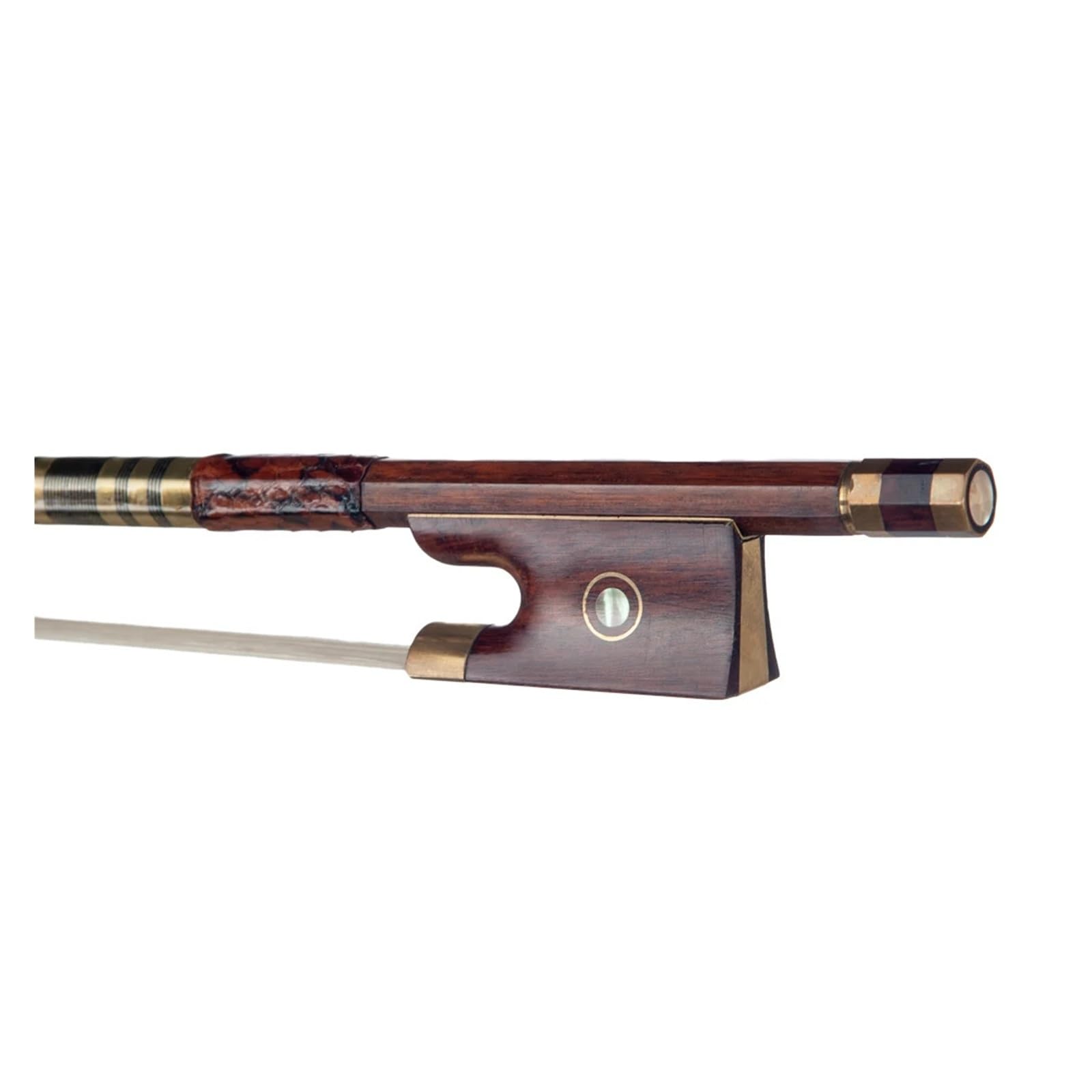 4/4 Arco for violino/violino Livello Pernambuco Rana in legno di serpente Crine di cavallo bianco