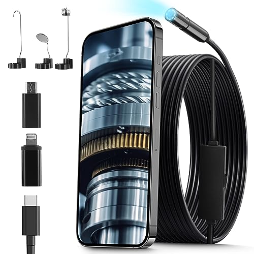 1920 * 1080P Endoscope Inspection Camera,8mm USB Borescope Inspection Camera With 8 Led Lights,3.5m HD Snake Camera with IP67 Waterproof for Android, iPhone, iPad