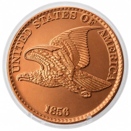 Image of 1856 Flying Eagle Cent Design 1 oz Pure .999 Copper Round Collectible Jumbo 39mm Coin in Capsule - COA by Heavenly Metals