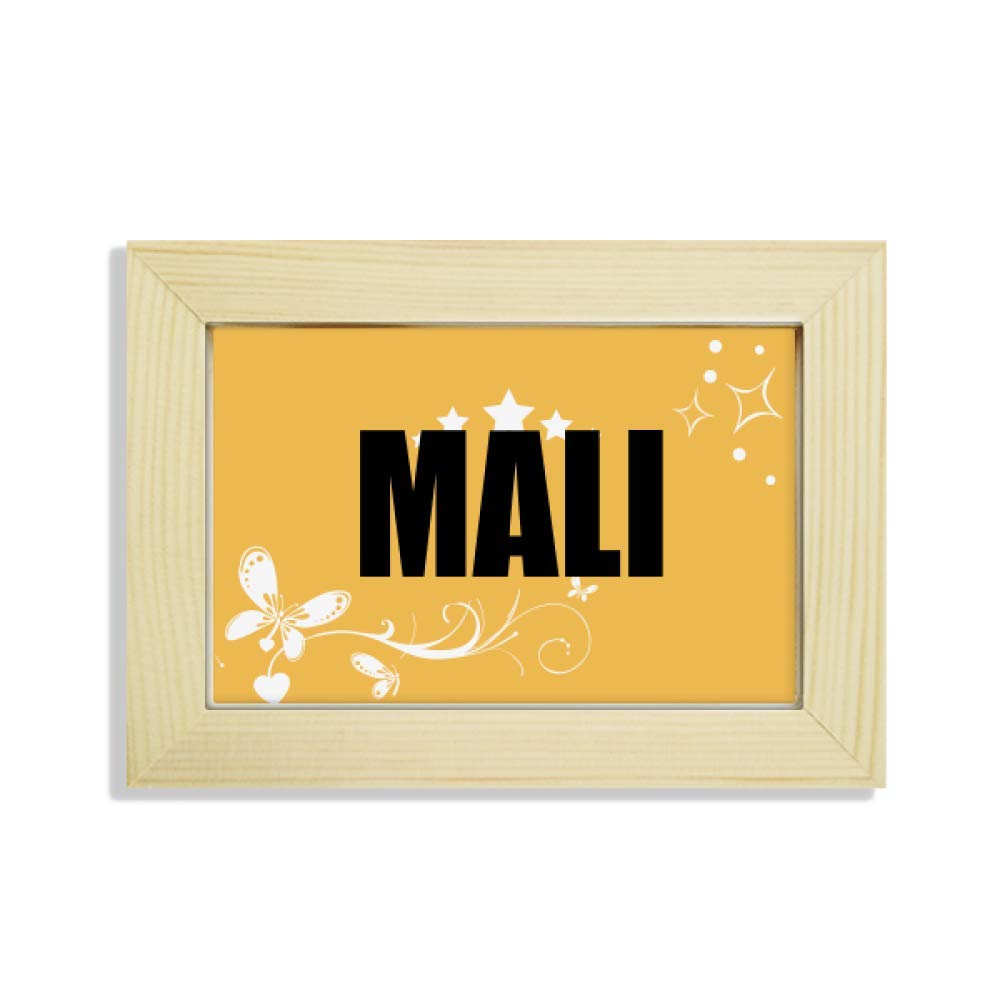 Marco de fotos de madera de Malí para escritorio con pintura floral