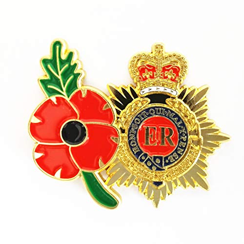 Levviye E R Royal Corps of Transport - Broche esmaltado de amapola roja del ejército británico RCT para el Día del Recuerdo de los soldados veteranos