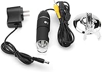 Vista 5 de Microscopio digital, microscopio electrónico digital de mano Walfront Lupa 1000X 8 LED Soporte de observación ajustable, salida AV analógica para TV