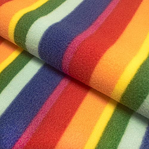 Tissu polaire imprimé arc-en-ciel anti-bouloches pour coupon plaid 5m