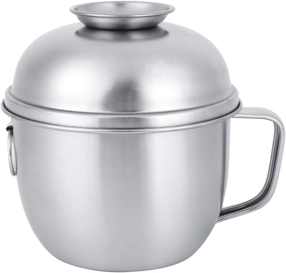 Fydun 304 Stainless Steel Household Noodles Soup Bowl Food Fruit Container with Lid Handle