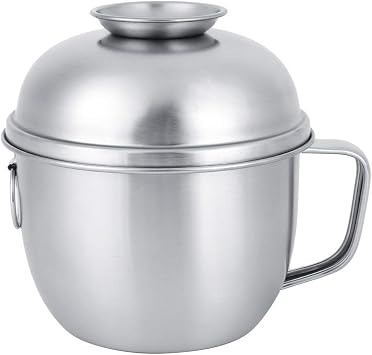 Noodles Bowl, Stainless Steel DoubleLayer Lunch Box Instant Noodle Soup Cup, Household Noodles Soup Bowl Food Fruit Container with Lid Handle