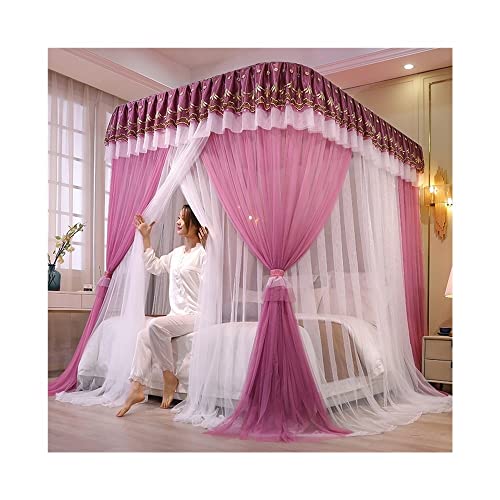 Moustiquaire décorative de chambre haut de gamme avec rail en métal en forme de U
