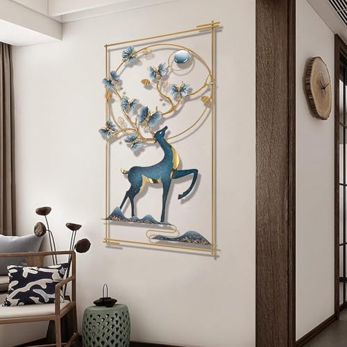 Image of Framing Hub Metal Multicolor Wall Decor Deer Frame Wall Hanging Decoration, Wall Art Frame Home Decor for Living Room Office Bedroom Hotel (Each Size 24x42 inch)