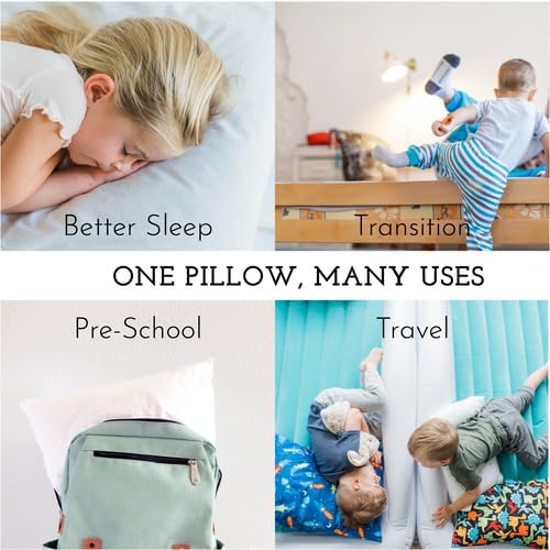 Little Sleepy Head Youth Pillow with Pillowcase 16x22, Soft Jumbo Toddler Pillows, Hypoallergenic Pillow Case - Best Kids Pillows for Sleeping, Perfect Kids Travel Pillows (Hearts) - Image 7