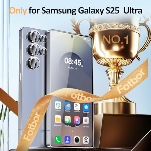 Fotbor 2+1 Pack for Samsung Galaxy S25 Ultra Screen Protector with Camera Lens Protector, 0.1s Fingerprint Unlocking, Shock - Absorbing Pro Series Tempered Glass, [Precision - Align] Quickfit - image 2