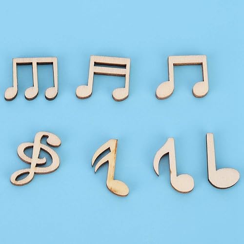 Miniatura 9 de 100 notas musicales decoraciones de fiesta musical notas musicales de madera adorno de notas decorativas mixtas para conciertos de música fiesta de