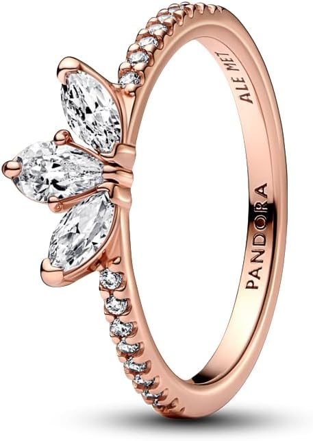 PANDORA Sparkling Herbarium Cluster Ring - Ring for Women - Layering or Stackable Ring - Gift for Her - Clear Cubic Zirconia - With Gift Box