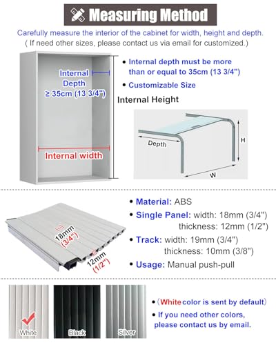 Panel plegable de plástico ABS ideal para optimizar espacio en tu puerta corredera de 75x60 cm 6