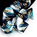 Haxtec Swirl DND Dice Set 7PCS Polyhedral D&D Teal Dice for Roleplaying Dice Games as Dungeons and Dragons (Teal White)