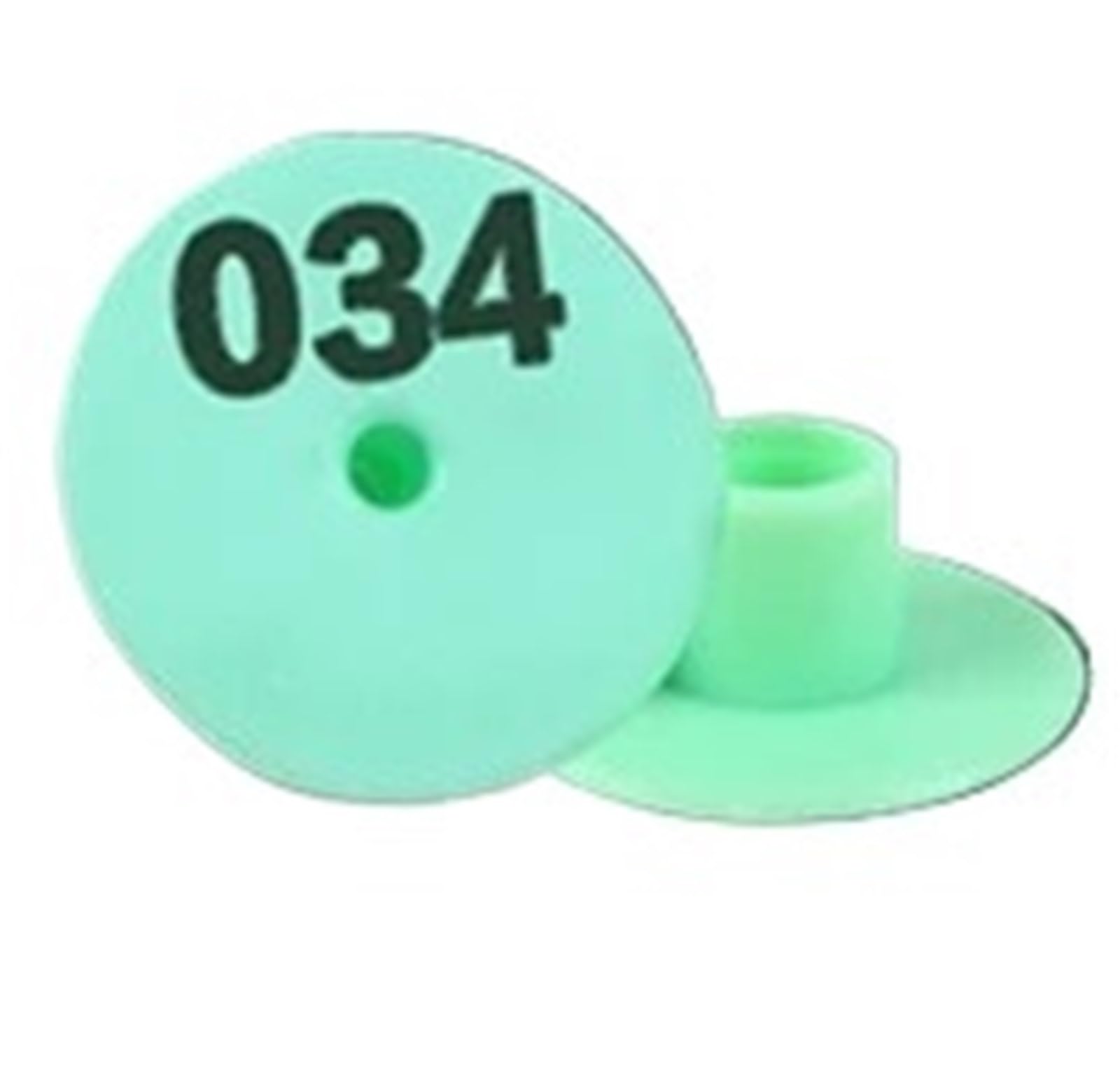 200 targhette per orecchie di maiale con codice animale e carta d'identità rotonda 001-200 (verde)