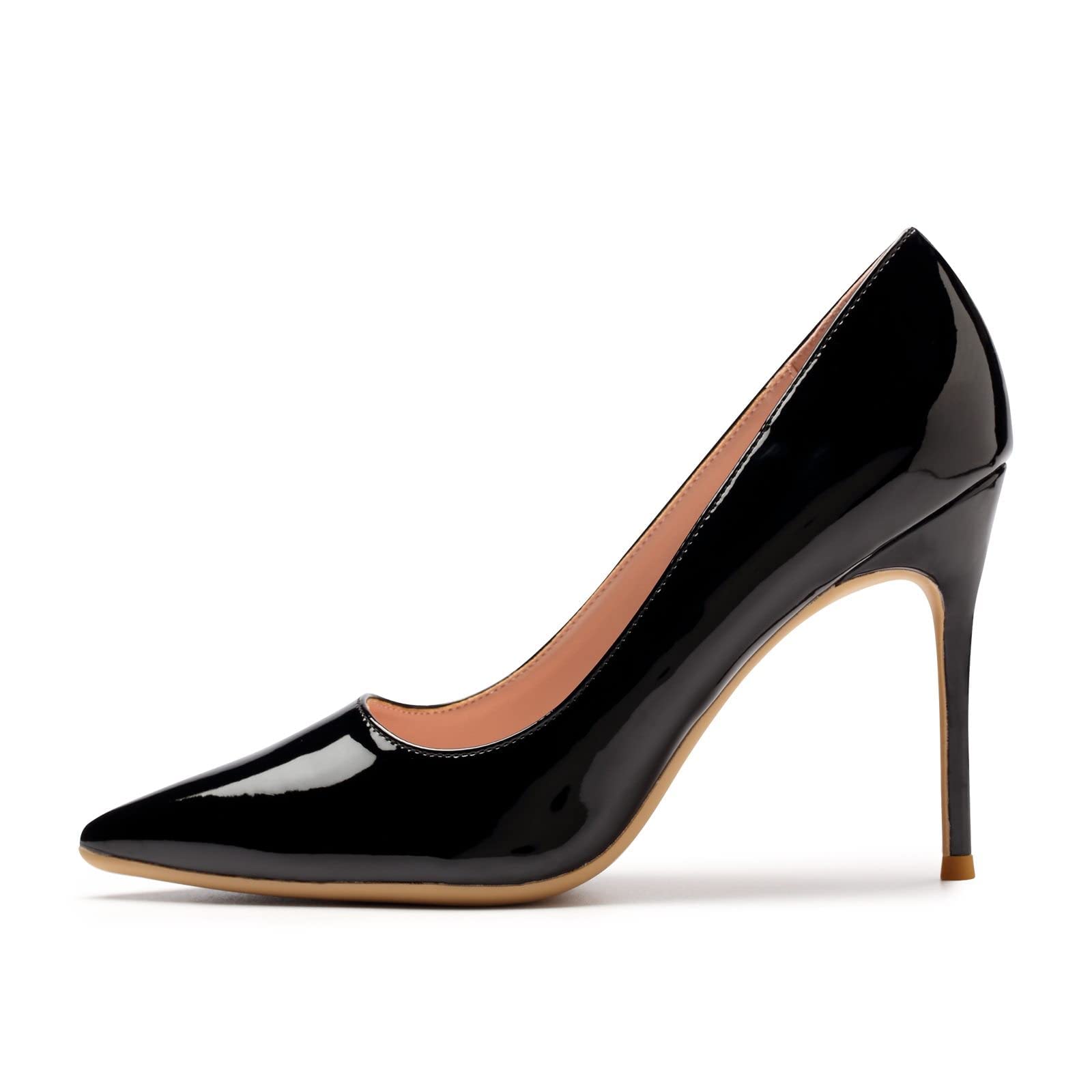 Escarpins Femme Talon Haut 10 CM Bout Pointu Fermé Sexy Chaussures Talons Aiguille Soirée Mariage