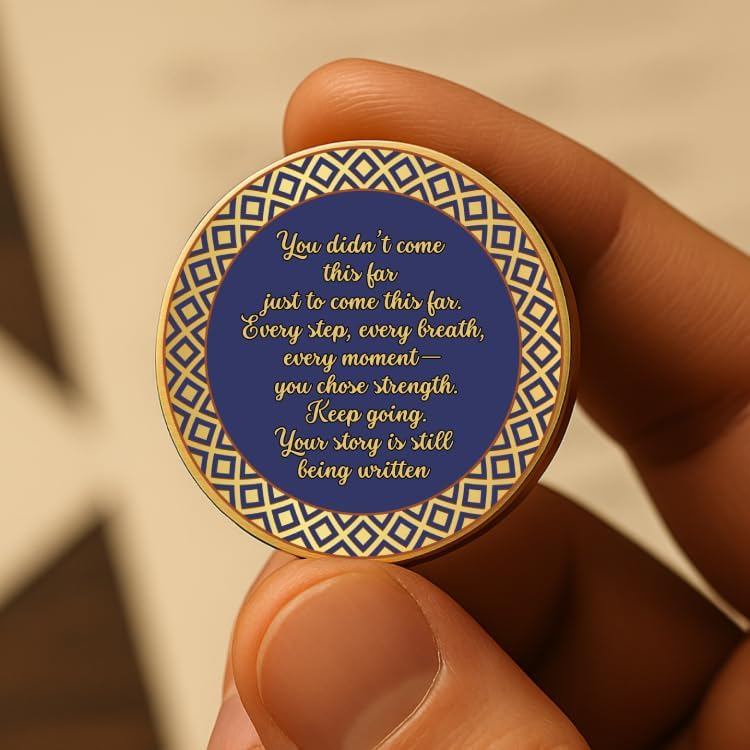 Custom Affirmation Sobriety Coin, Recovery Milestone Token, AA Sobriety Chip, One Day at a Time Reminder, Sober Anniversary Gift, Personalized Sobriety Coin Tree of Life (Rose)