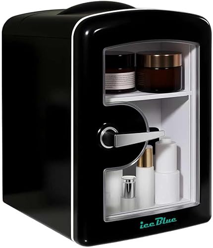 Iceblue Mini refrigerador con ventana de visualización 4L - Negro
