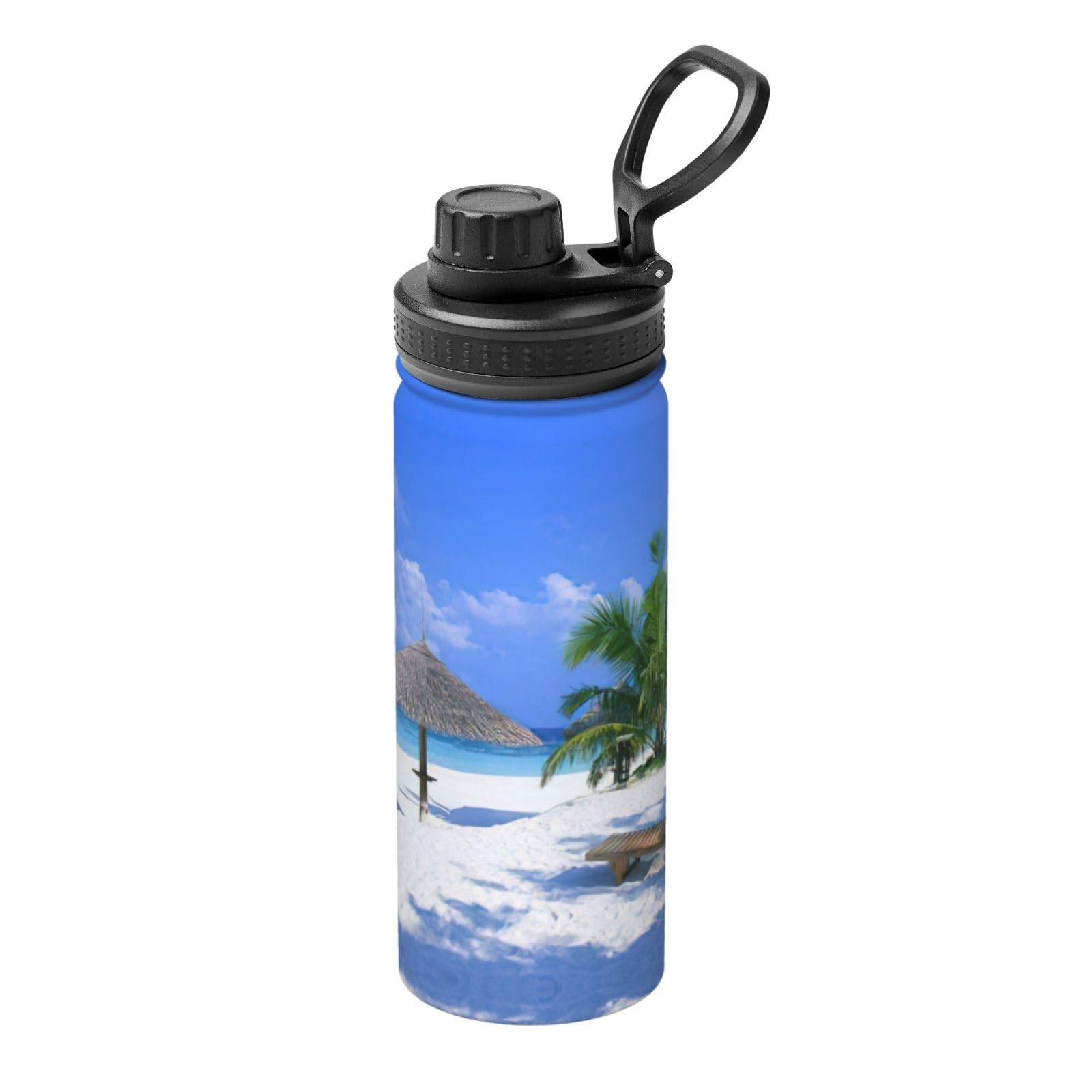 Kfjghhl Insulated Stainless Beach Coconut Tree Palm Chair Steel Water Bottle For Sport Gym Travel Leak Camping Hiking Hydration