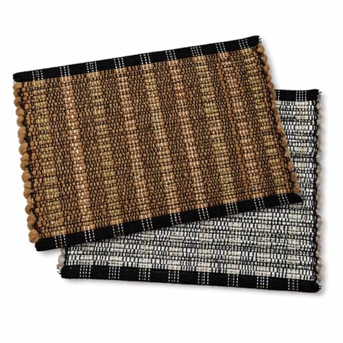 Image of Door Mat | Anti-Skid Trapper Rectangular Mat for Door Entrance 12x16 Inch | Floor Mat for Home Entrance | Assorted Door Mat Multicolor | Pack of 2.