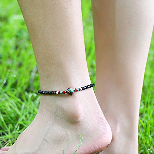 Image of kelistom Bohemian Ankle Bracelets for Women Handmade Natural Stone Beaded Chain Anklet