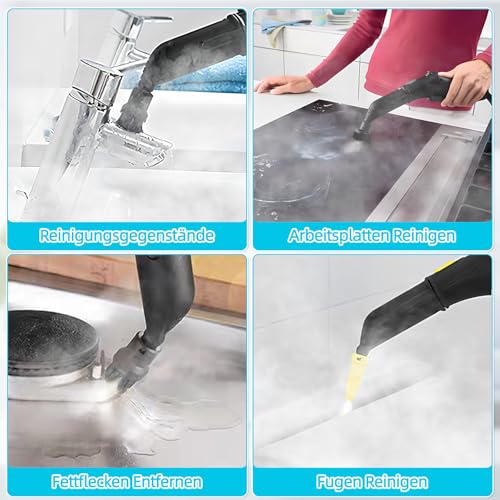 10 Stück Zubehör für Kärcher Dampfreinige - Speziell mit SC1, SC2, SC3, SC4, SC5, Profi Handdüse Ersatzteile Set inkl Kupfer Messerbürste Dichtungsring Düse - Schnellwechselbarkeit Erreichen