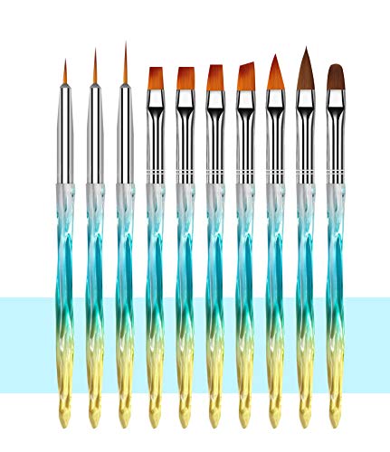 MWOOT 10 Stück Nailart Pinsel, Nagelkunst Zeichnen Nagelpinsel, Nageldesign Linien Pinselset für Gelnägel, Nagel-Beauty… – Bild 8