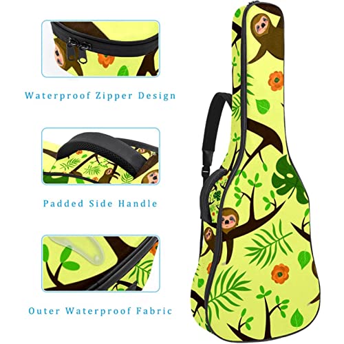 Housse de transport rembourrée imperméable Oxford pour guitare avec bandoulière réglable Motif paresseux sur une branche - Les Beatles, Paul McCartney, John Lennon, RIngo Starr, George Harrison Housse de transport rembourrée imperméable Oxford pour guitare avec bandoulière réglable Motif paresseux sur une branche – Image 5