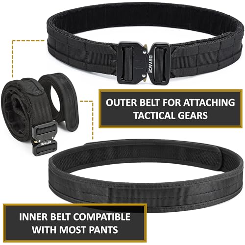 Quick Release Battle Belt, 1.75'' Tactical MOLLE Heavy Duty Belt and 1.5'' EDC Inner Belt for Law Enforcement, Shooter2