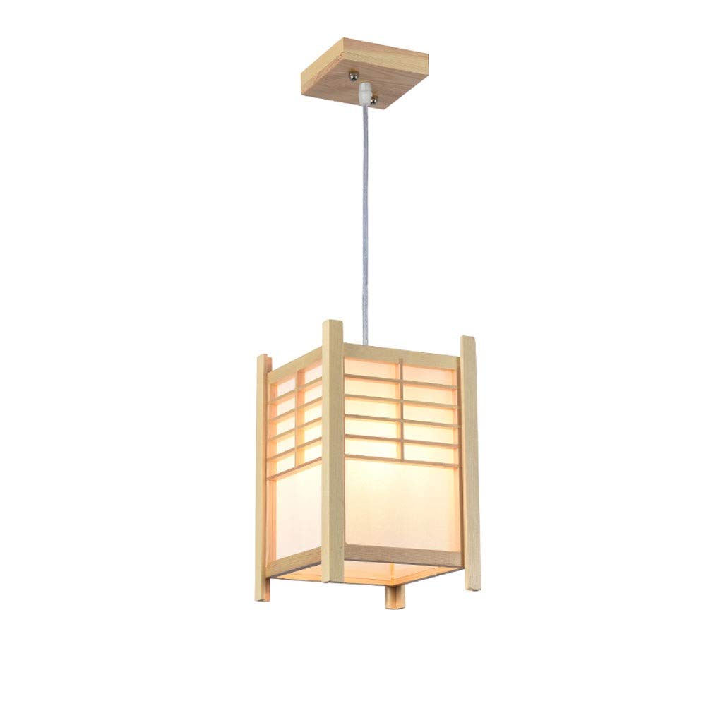 Lustre lanterne en bois massif au design créatif et finitions rétro haut de gamme