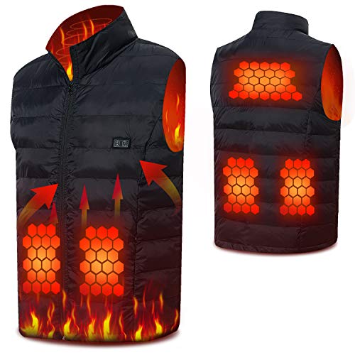 Vinmori Chaleco Térmico Eléctrico, Tamaño Lavable, Carga USB Ajustable, Ropa de Abrigo de Invierno Unisex Chaleco Eléctricou0085