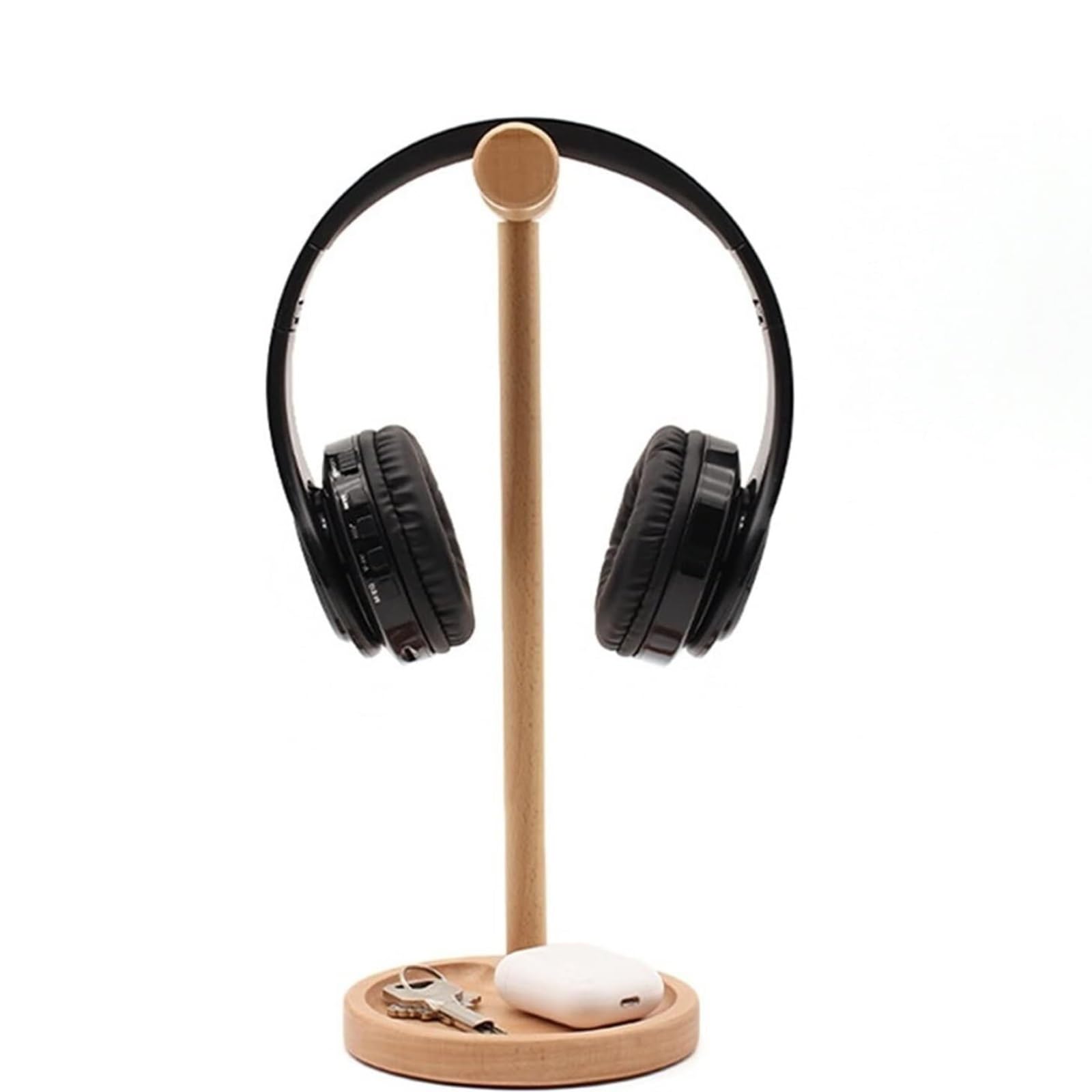 Supporto Supporto per Cuffie in Faggio, in Legno, Universale per, Gancio per Auricolari da Tavolo Cuffie(F)