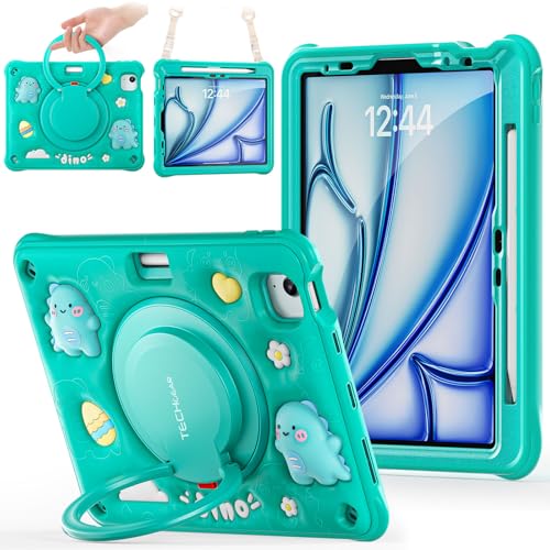 TECHGEAR BubblyToons - Funda infantil para Apple iPad Air de 11 pulgadas 2024 (M2), Air de 11.9 pulgadas, 4ª y 5ª, iPad Pro de 11 pulgadas (2018-2022), funda resistente y resistente con soporte y