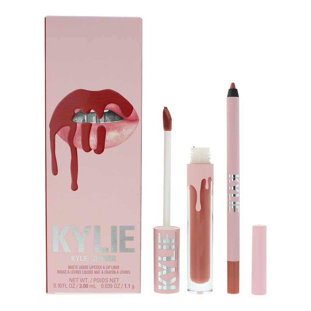 Kylie Cosmetics Matte Lip Kit - 801 Liquid Queen for Women - 2 Pc 0.10oz Matte Liquid Lipstick, 0.03oz Lip Liner