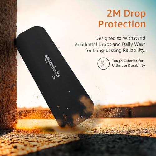 Image of amazon basics 1 TB Portable SSD | Type C Compatible NVMe Drive | Upto 950 MB /s | PC, Mac and Smartphone Compatible
