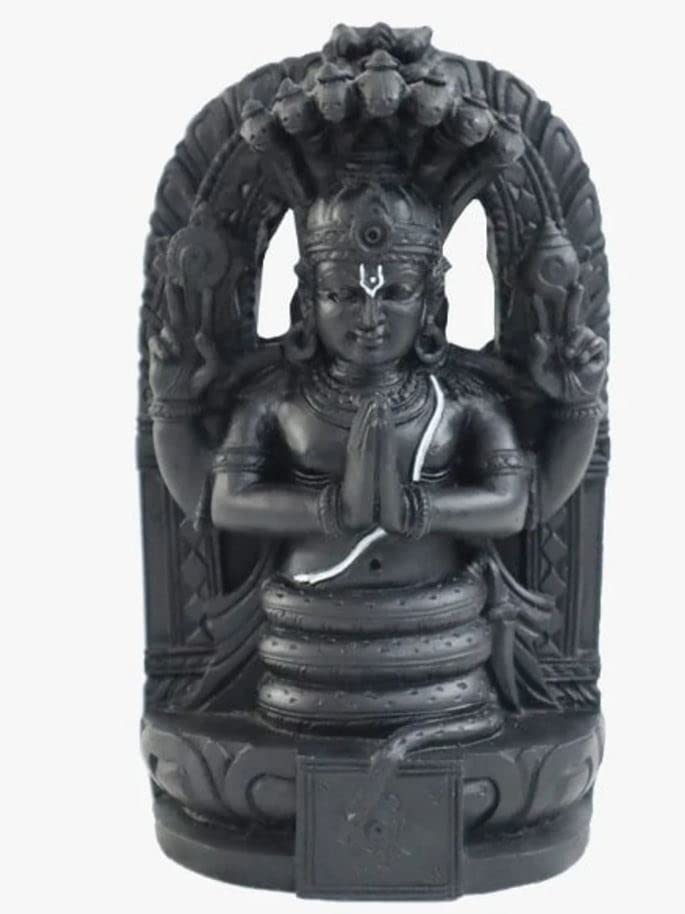 Estatua Patanjali - Estatua de piedra compuesta de Odisha 7/10/14 pulgadas acabado dorado (7 pulgadas)