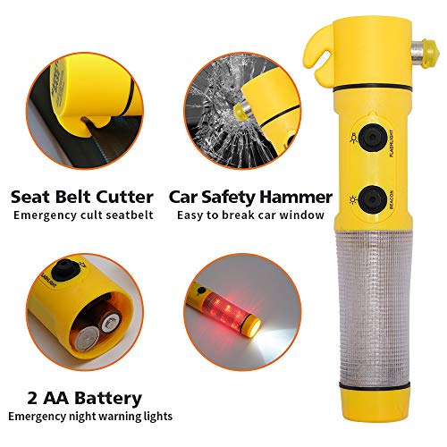 soyond Professional Automotive Car Emergency Kit Essential Tool Kit with Easy Entry Long Reach Grabber,Inflatable Air Pump Wedge Pry Tool Kit Working Gloves and Safety Hammer