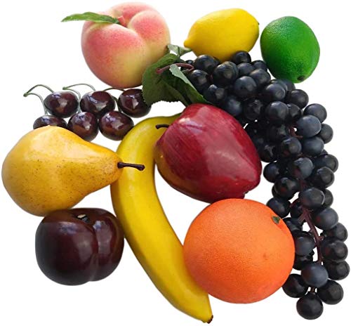 Image of Ulalaza Lifelike Artificial Large Green Grape Cluster with 60 Grapes Fake Fruit Model for Home Kitchen Party Desk Decoration Ornament