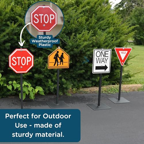 Children’s Factory Traffic Signs Set of 4, Outdoor Play Equipment for Daycare, Preschool, Playground, Kids Playhouse by Children's Factory - Image 6