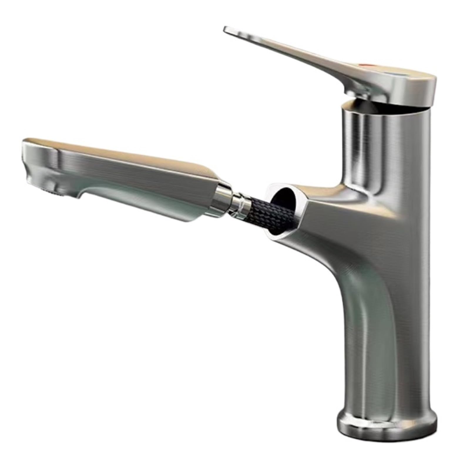Robinet extractible avec tuyau pour mitigeur de salle de bains gris lavabo