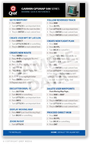 Garmin GPSMAP 500 Series Qref Card Checklist (Qref Marine Quick Reference)      Cards – January 1, 2009