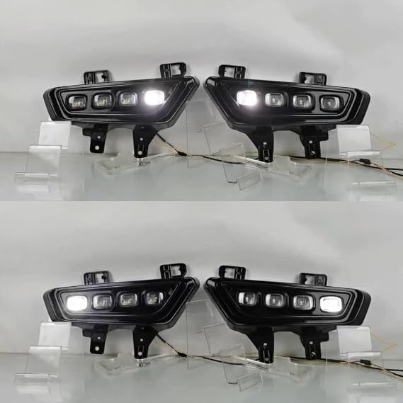 LED Daytime Running Light for Ford F-150 SVT Raptor 2022 2023, 6000K LED Front Bumper DRL + Streamer Yellow Turn Signals, Start Scan