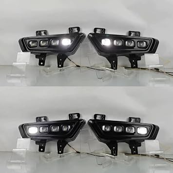 LED Daytime Running Light for Ford F-150 SVT Raptor 2022 2023, 6000K LED Front Bumper DRL + Streamer Yellow Turn Signals, Start Scan