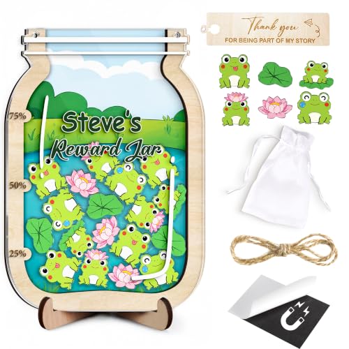 Image of Personalized Frog Magnetic Reward Jar for Kids, Potty Training Toddlers
