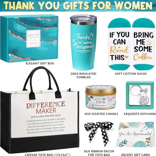 Image of Thank You Gifts for Women, Administrative Professional Day Gifts, Employee Appreciation Gift for Coworkers, Office Farewell Thank You Gift Basket for Teacher Nurse Mom Boss Hostess w / Canvas Tote Bag | Employee Appreciation Gifts for Nurse Staff, Birthday Christmas Farewell Office Bosses Day Thank You Gift Baskets w / Tote Bag