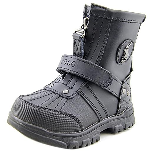 POLO RALPH LAUREN Kids Conquered HI Combat Boot, Black, 5 US Unisex Toddler