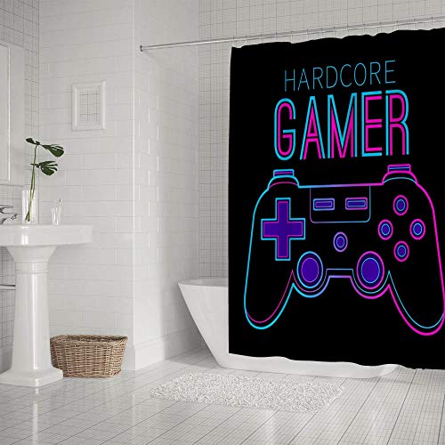 Rideau de douche joypad anti-moisissure en polyester imperméable 152x182cm