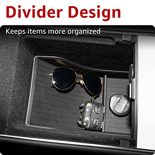 Basenor Tesla Model Y Model 3 Center Console Organizer Tray Tpe Control Lower Bottom Storage Box Fit Model Y Model 3 2023 2022 2021 #TOP5