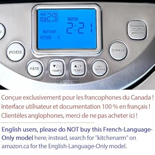 KITCHENARM 29 en 1 Machine à pain intelligente avec une interface utilisateur et une documentation 100% en français - 2 LB Machine à pain en acier inoxydable avec réglages sans gluten et pain complet