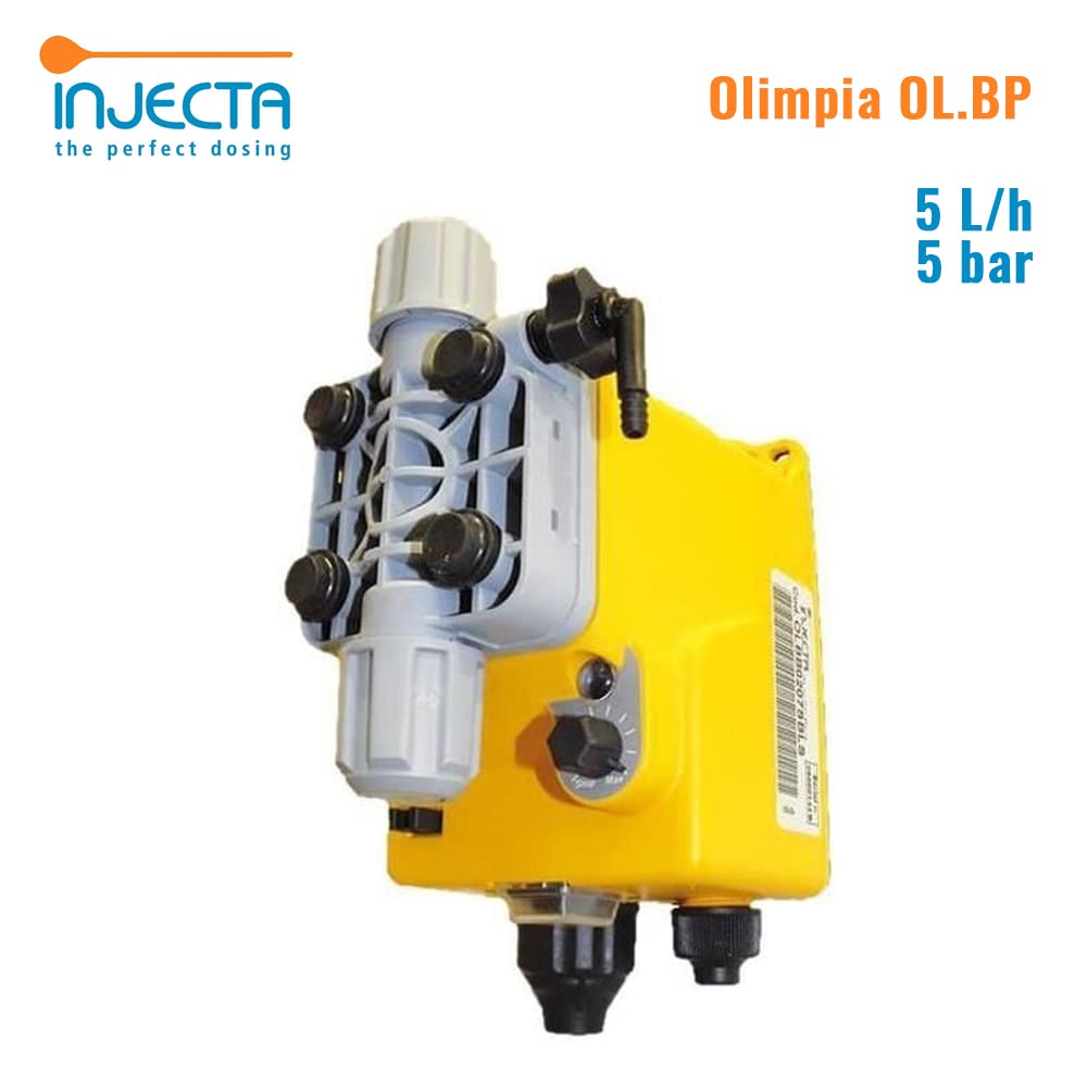 AcquaHOME® POMPA DOSATRICE ELETTROMAGNETICA OLIMPIA OL.BP WT/PVC 5L/H - 5BAR 100-240 VAC - PORTATA COSTANTE - INJECTA