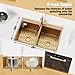 Gold 50/50 Double Bowl Kitchen Sink, 33
